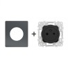 Odace Prise de courant 2P+T 250 V CA, 50 Hz Architecte Perle Noire
