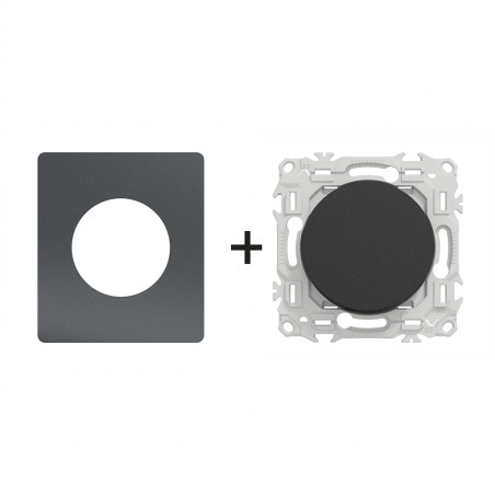 Odace Interrupteur/poussoir Architecte Perle Noire