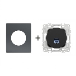 Odace Prise RJ45 Cat 6 STP S940476 Architecte Perle Noire