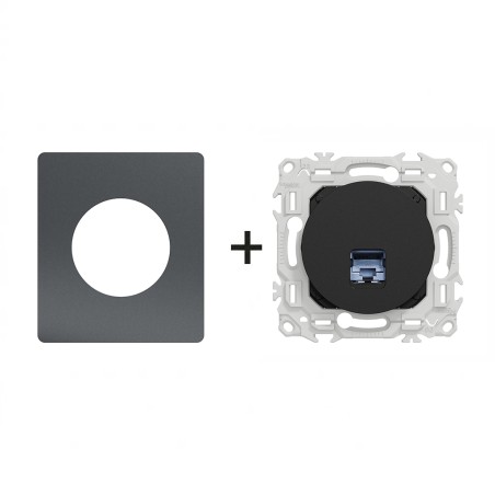 Odace Prise RJ45 Cat 6 STP blindée Architecte Perle Noire