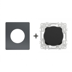 Odace Obturateur pré-perçage S940666 Architecte Perle Noire