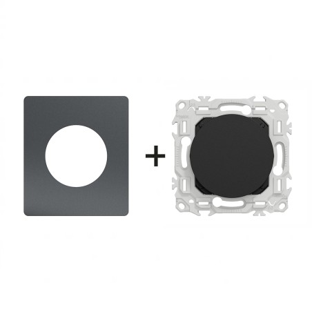 Odace Obturateur pré-perçage Architecte Perle Noire