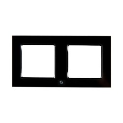 Plaque de finition double noir pour interrupteur SHELLY