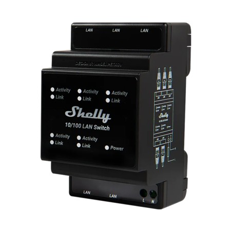 Switch Ethernet 5 ports rail DIN Shelly LAN Switch