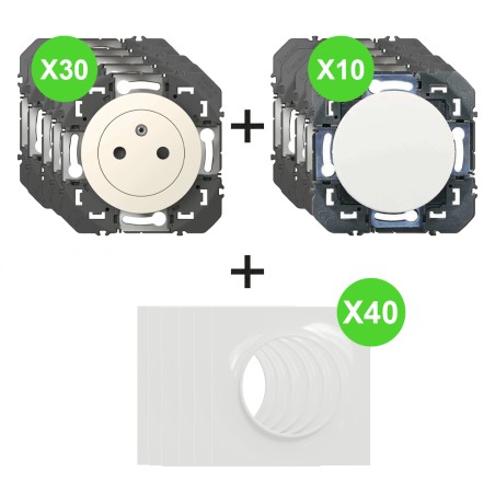 Dooxie Lot PRO 30 prises + 10 va-et-vient + 40 plaques