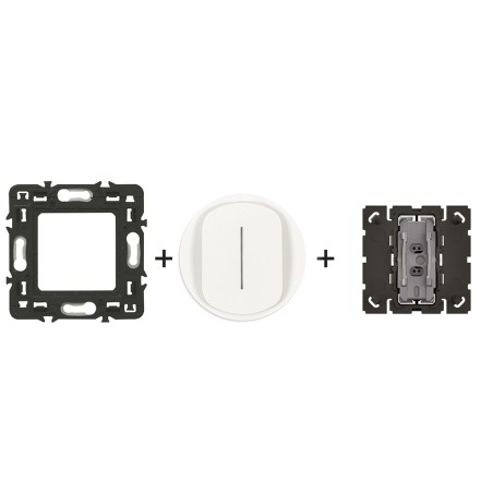 Céliane Interrupteur témoin + enjoliveur Blanc 250 V~ 10 AX IP20 IK04