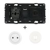 Céliane Prise et chargeurs USB + 2 enjoliveurs Blanc