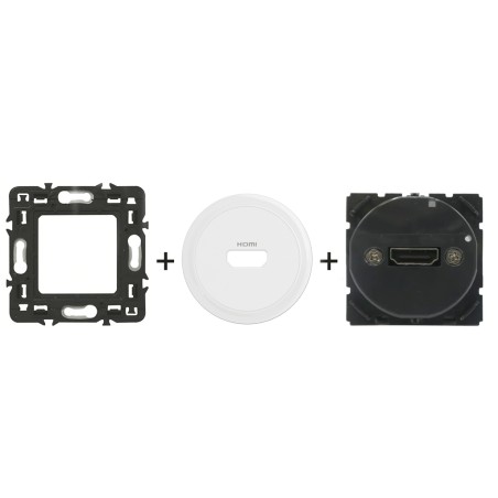 Céliane HDMI pré-connectorisée 2.0 Type-A + enjoliveur Blanc