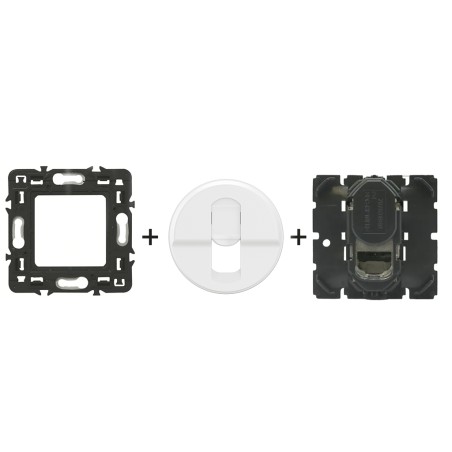 Céliane Prise RJ45 Cat 6 STP Jusqu’à 1 Gbit/s + enjoliveur Blanc