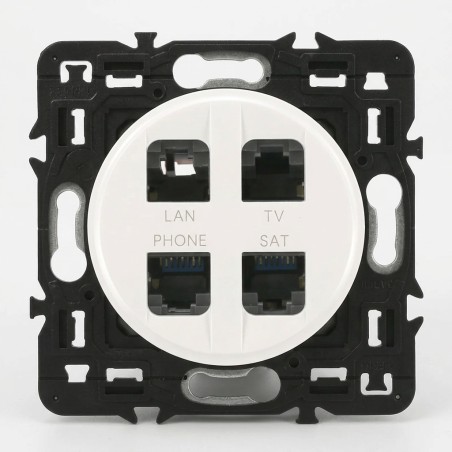 Céliane Prise RJ45 quadruple Cat6 STP Jusqu’à 1 Gbit/s