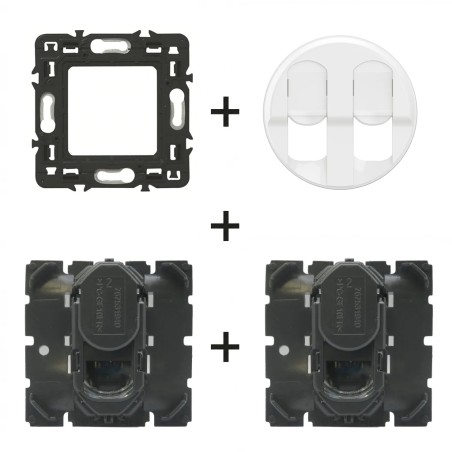 Céliane Prise RJ45 double 2 × CM0345 + enjoliveur Blanc