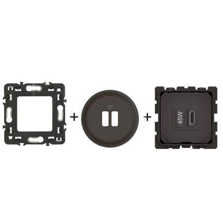 Céliane Chargeur USB C 45W + enjoliveur Noir