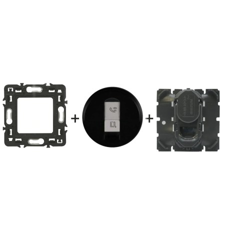 Céliane Prise RJ45 Cat 6 FTP + enjoliveur Noir