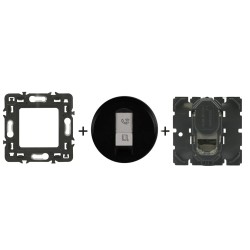 Céliane Prise RJ45 Cat 6 STP CM0347 + enjoliveur Noir