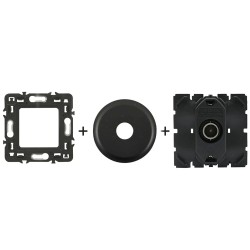 Céliane Prise TV simple mâle CM0382 + enjoliveur Noir