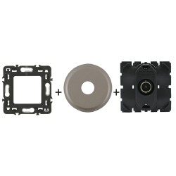 Céliane Prise TV simple mâle CM0382 + enjoliveur Titanium