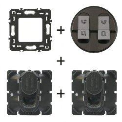 Céliane Prise RJ45 double 2 × CM0345 + enjoliveur Titanium