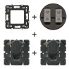 Céliane Prise RJ45 double 2 × CM0345 + enjoliveur Titanium