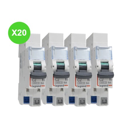 Disjoncteur DNX³ 1P+N Auto 2A Lot de 20 Pièces