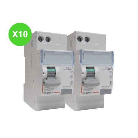 Inter différentiel 2P 40A AC 30mA Lot de 10 Pièces