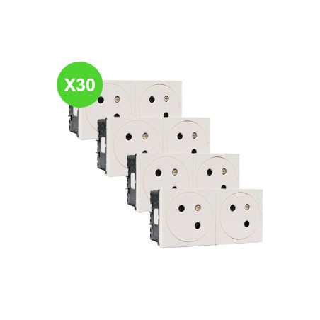 Mosaic Link Prises double 2P+T 16A 250 V AC 50/60 Hz Lot 30 Pcs