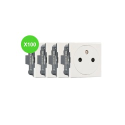Mosaic Prise de courant 2P+T 16A Blanc 278111L Lot 100 Pcs