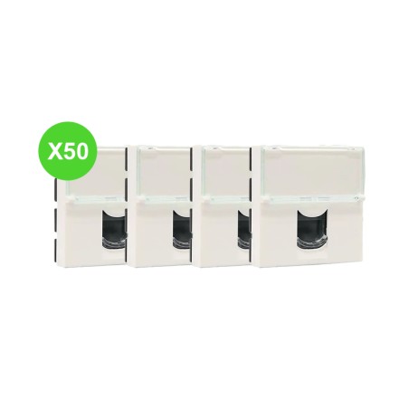 Mosaic Prise RJ45 Cat.6A STP 2 modules Lot 50 Pcs jusqu'à 500 MHz