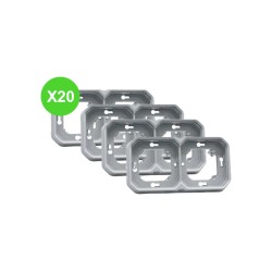 Plexo Support 2 postes encastré Gris 069683L - Lot 20 Pcs