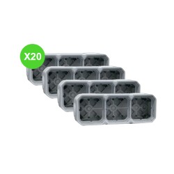 Plexo Boitier 3 postes saillie Gris 069680L - Lot 20 Pcs