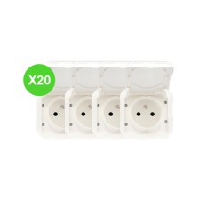 Plexo Prise 2P+T composable Blanc 069621L - Lot 20 Pcs