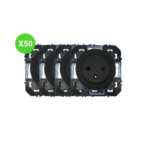 Dooxie Prise de courant 2P+T Noir 250V~, 50/60 Hz Lot 50 Pcs