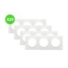Dooxie Plaque carrée Blanc 3 postes Thermoplastique Lot 20 Pcs