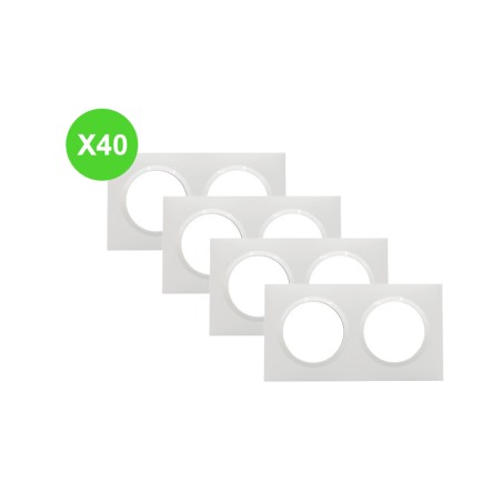 Dooxie Plaque carrée Blanc 2 postes 600802 - Lot 40 Pcs