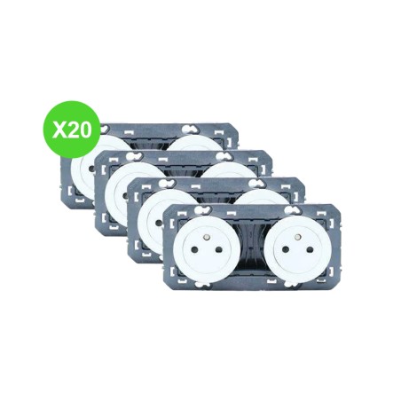 Dooxie Prise de courant double 600332 - Lot 20 Pcs