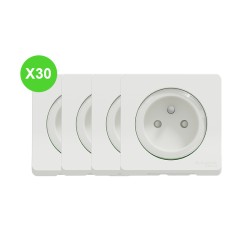 Mureva Prise 2P+T Compo blanc MUR39133 Lot 30 Pcs