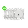 Odace Prise TV blanc Lot 10 Pcs IEC 9,52 mm