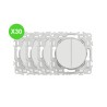 Odace Interrupteur double blanc Lot 30 Pcs
