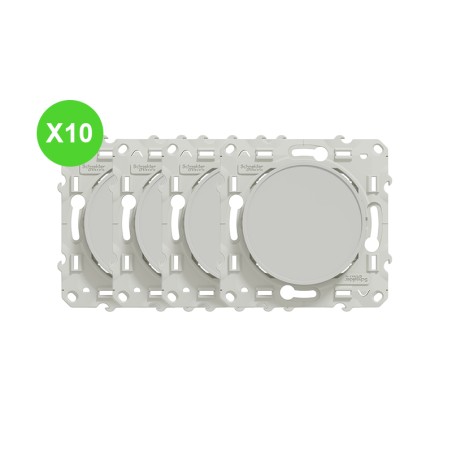 Odace Obturateur blanc Lot 10 Pcs avec pré-perçage transformable