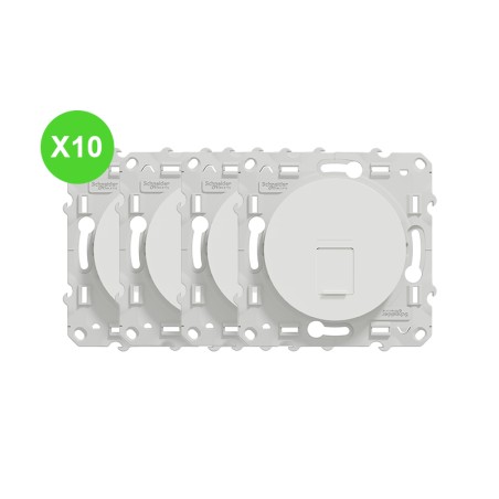 Odace Prise RJ45 Cat.6 STP Lot 10 Pcs Gigabit Ethernet