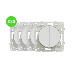 Odace Interrupteur double Schneider S520214 Lot 30 Pcs