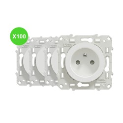 Odace Prise 2P+T 16A blanc Schneider S520059 Lot 100 Pcs