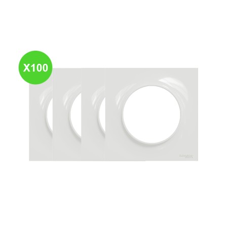 Odace Plaque 1 poste blanc Lot 100 Pcs