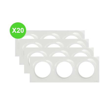 Odace Plaque 3 postes blanc Schneider S520706 Lot 20 Pcs