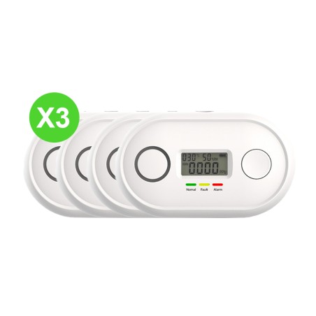 Détecteur CO lithium 10 ans Oltrix Lot 3 Pcs