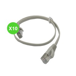 Cordon RJ45 plat Cat.6 FTP 25cm OLTRIX CORD6PL25 Lot 10