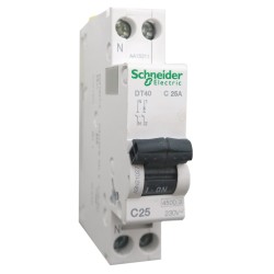 SCHNEIDER A9N21027 - Prodis DT40 disjoncteur 1P+N 25A courbe C - FC