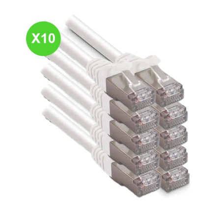 Cordon RJ45 souple Cat.6A S/FTP 50 cm pour brassage VDI Lot 10