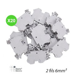 Bloc de jonction à vis 2 fils 6mm Digital 41115 - 20 Pcs