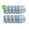 Prise modulaire double 2P+T 16A Lot de 10 Piéces