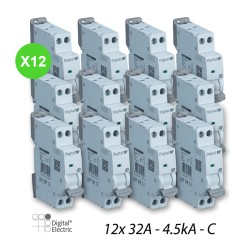 Disjoncteur C32A 1P+N 4,5kA à Vis Digital 01032 - 12 Pcs